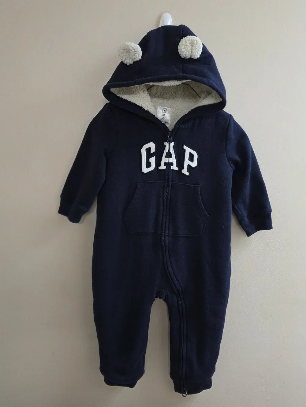 Gap Baby Lined One Piece Suit Navy 12-18 Months